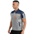 thumbnail image 4 of Men's Mechanic Work Shirt Short Sleeve Front Zip Industrial Uniform Workshop Factory Workwear Navy Blue&Gray 165/M, 4 of 7