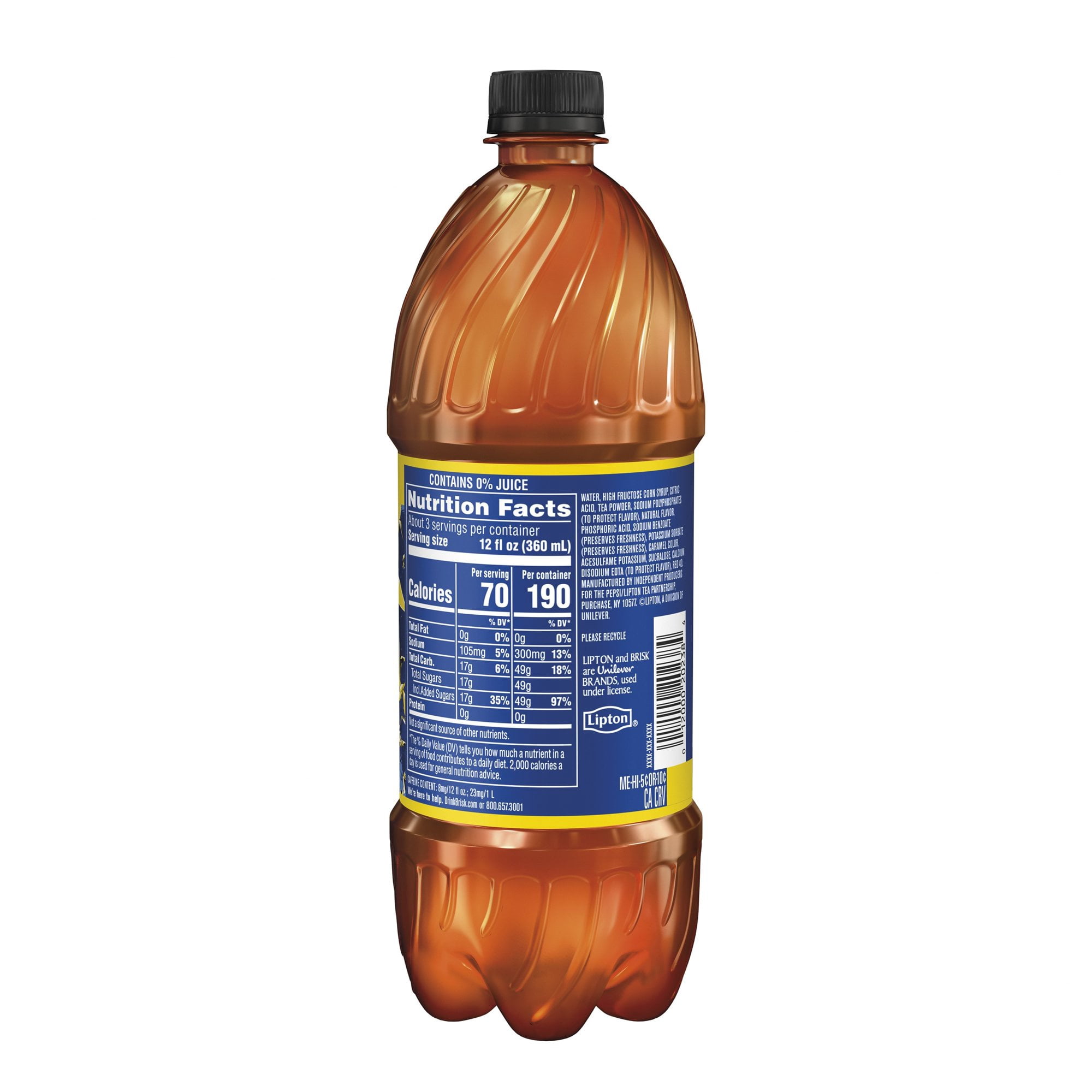 Lipton Brisk Tea Bottled Tea Drink , 16 fl oz 24 Bottles
