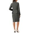 thumbnail image 3 of Conjunto de falda de 2 piezas para mujer INSPIRE CHIC, blazer peplum, falda lápiz de cintura alta, atuendo de trabajo L gris oscuro, 3 of 6
