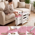 thumbnail image 4 of Advwin Rolling Pedicure Trolley Cart with Foot Rest, Storage Shelves & Cabinet, Mobile Pedicure Foot Stool Stand Pedicure Station for Nail Tech & Home Salon, Pink, 4 of 7