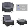 thumbnail image 3 of Costway 7 PCS Patio Rattan Sofa Set Sectional Conversation Furniture Set Garden Outdoor Gray, 3 of 10