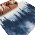 thumbnail image 2 of 6'x9' Area Rugs, Navy Blue Ombre Forest Indoor Outdoor Area Rug for Living Room Bedroom, Watercolor Abstract Art Tree Washable Bathroom Rugs Kitchen Floor Carpet Mats Home Decor Aesthetic, 2 of 8