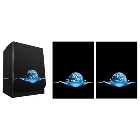 Max-Pro 1 ICONIC ELEMENTAL Water Symbol BLUE Island Deck Box + 100 Shuffle-Tech Sleeves (fits MTG Mana Cards)