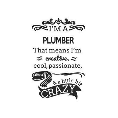 I'm A Plumber That Means I'm Creative, Cool, Passionate & A Little Bit Crazy: Notebook: Best Plumber Notebook, Journal Gift, Diary, Doodle Gift or Not (Best Boots For Plumbers)