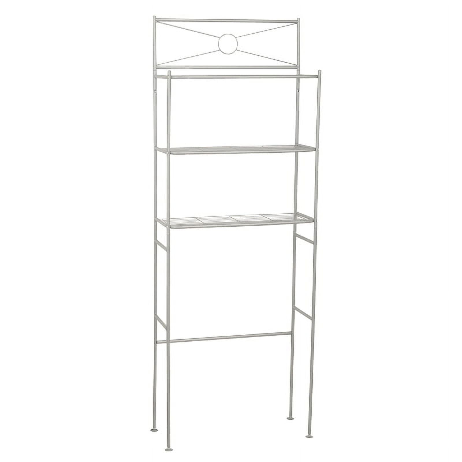 WENKO Revigo Shower Rack - 3-Shelf Chrome Steel Organizer With Hooks (22.5 X 57 X 18.5 Cm)