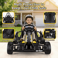 thumbnail image 5 of VIBESPARK Drift Go Kart, 24V 10AH Electric Go Kart for Kids Ages 6-14, 360° Drift Mode, Ride On Car with Backrest & Adjustable Seat, 300W Dual Motors, Max Speed 7.5mph/h, Black, 5 of 9
