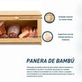 thumbnail image 2 of Panera Bamboo 28 * 38 * 21 cm, Panera de Gran Capacidad, Panara para Pan, Panera de Bambú, Caja de Almacenamiento para Cocina, Pan, Caja de Madera para Pan con Ventana Transparente, 2 of 7