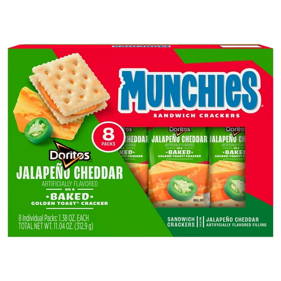 Frito Lay Munchies Jalapeno Cheddar Sandwich Crackers - 8 ct (Pack of 1)