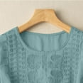 thumbnail image 4 of Blouses for women dressy casual Cotton and Linen Soft Clothing XL Green womens blouses, 4 of 5