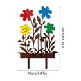 thumbnail image 3 of Vintage Rust Effect Colorful Garden Floral Decorative Wrought Iron Ornament With Ground Spike For Outdoor Display, 3 of 6