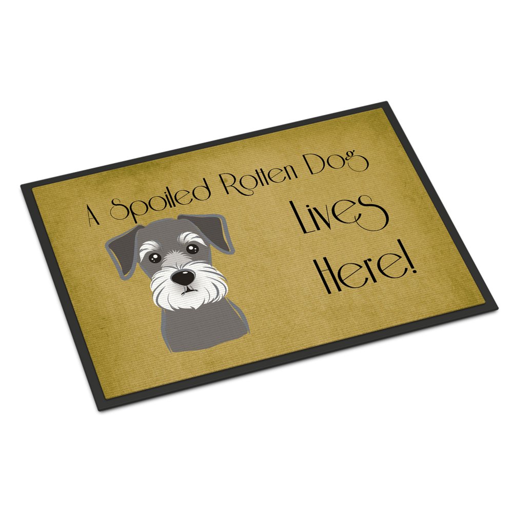 Schnauzer Spoiled Dog Lives Here Door Mat