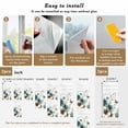 thumbnail image 6 of Teal Tulip Butterfly Window Privacy Film, Beige Turquoise Floral Grey Wooden Static Cling UV Sun Blocking Heat Control Window Tint Day and Night, Non-Adhesive One Way Privacy Cover 35.4''x78.7'', 6 of 7