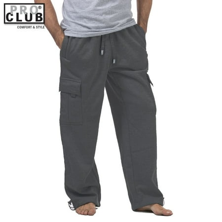 Pro Club - Pro Club Men's Heavyweight Fleece Cargo Sweatpants Charcoal ...