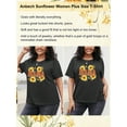 thumbnail image 6 of Anbech MAMA Sunflower Plus Size T-Shirts for Women Graphic Sunflower with Butterflies Print Oversize Short Sleeves T-Shirt with Round Neck, 6 of 9