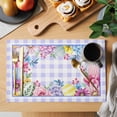 thumbnail image 2 of Easter Placemats Set of 6 Watercolor Eggs Flowers Berry Plants Purple Plaid Place Mats Indoor Wipeable Table Mats Washable Cloth Dining Table Placemats for Kitchen Holiday Party Home Decor 13x19 Inch, 2 of 9