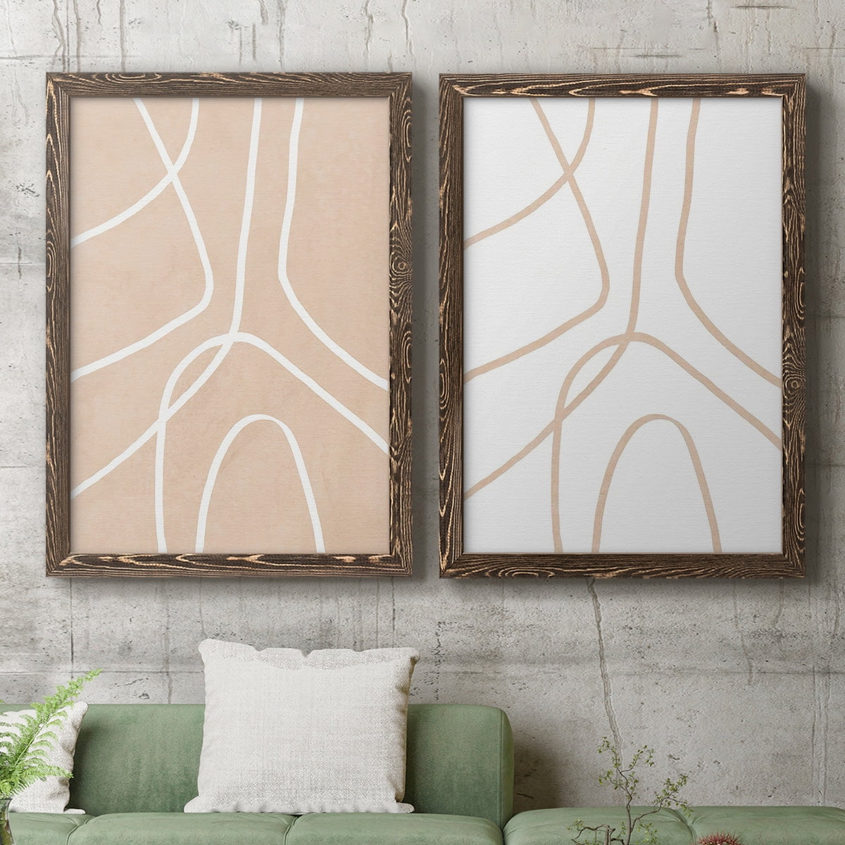 Clean Contour III - Premium Framed Canvas 2 Piece Set - Ready to Hang
