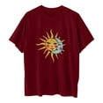 thumbnail image 7 of Wxolcjlv Womens T-Shirt Sun Moon Print Tee Short Sleeve O-Neck Loose Casual Graphic Tops,,Xl, 7 of 7