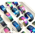 thumbnail image 3 of HOOUN 50 Rainbow Blue 8MM Lord's prayer Ring Stainless steel Religious Jesus Jewerly, 3 of 4