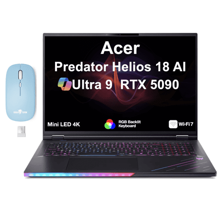 Acer Predator Helios 18, 18" 4K, 64GB RAM, 8TB SSD, w/wireless mouse