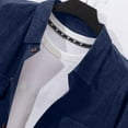 thumbnail image 3 of New summer arrivals YLSDY Men's Corduroy Button Down Shirts, Summer Short Sleeve Casual Shacket Jacket Fashion Western Corduroy Tops with Pockets Blue XXXL, 3 of 5