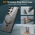 thumbnail image 5 of Dteck Magnetic for Samsung Galaxy S25 Ultra Case with Screen Protector Camera Lens Cover, Compatible with MagSafe, Military Grade Drop Ring Holder Translucent Slim Hard Back Soft Edge,Black, 5 of 9