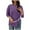Purple, variant on Womens Shirts Long Sleeve Round Neck Solid Color Chemo Port Adaptive Casual Fashion Tops
