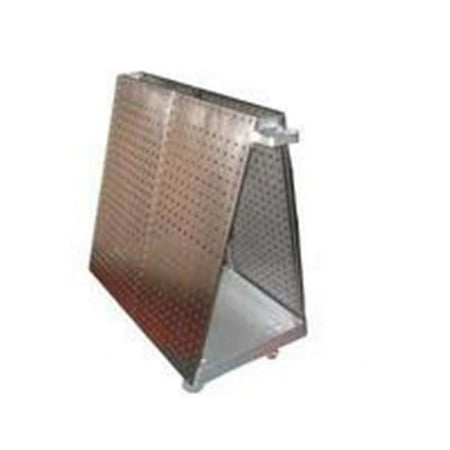 Triton Products® Stainless Steel LocBoard 36-3/4"L x 39-1/4"H x 21-1/4"W Anodized Aluminum Frame SS LocBoard Tool Cart with Tray, 60-Piece Stainless Steel LocHook Assortment & 3 Hanging Bins