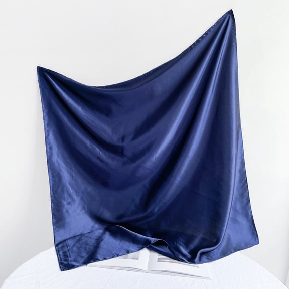 XmhyTop-A 90x90cm Square Bandana Multi-Use Hair Wrapping Scarf, Solid Color Bandana for Headband, Neck, Travel Party Accessories,Dark Blue