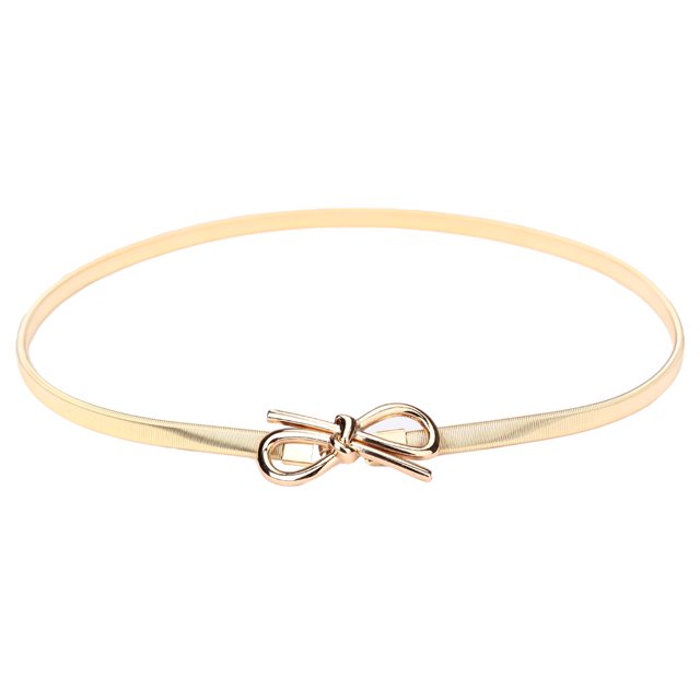 Nueva moda mujer correa arco hebilla cinturón elástico delgado estiramiento frontal Bowknot cintura Abanopi Cinturón