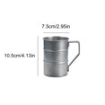 thumbnail image 3 of Stainless Steel Outdoor Camping Mug | Portable Metal Coffee & Tea Cup | White | Durable, Lightweight, Easy Clean, Leak-Proof, 10.5x10.5x7.5cm | For Hiking, Travel, Office Use, 3 of 8
