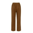 thumbnail image 4 of Dweltoz Wide Leg Corduroy Pants Women 2025 Trendy High Waisted Straight Leg Pant Stretchy Comfy Loose Trousers with Pockets,Light Brown S, 4 of 7