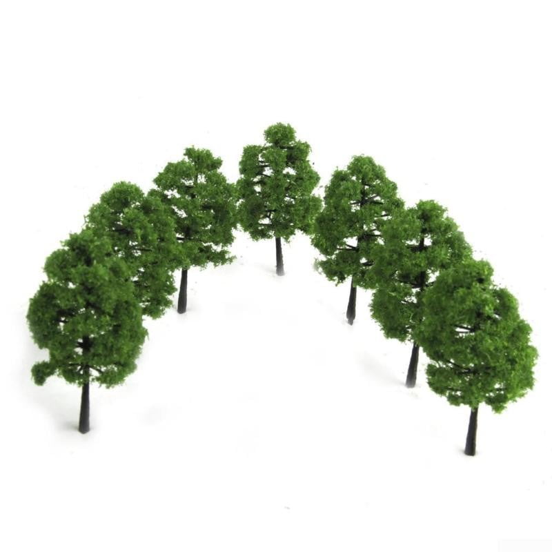 20Pcs Small Pink Peach Flower Trees Train Railway Garden Dollhouse Park 1:200 