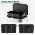 thumbnail image 6 of Roromall Kitchen Trash Can, 3.2 / 5.2 / 8 / 13.2 Gallon Stainless Steel Garbage Can, Step On Trash Can with Quiet Close Lid & Inner Bucket for Kitchen Office, 6 of 8