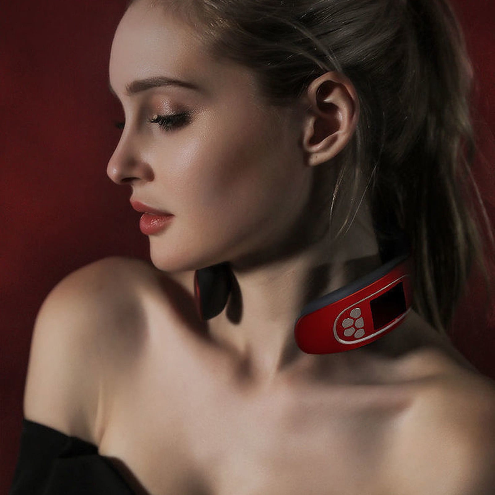 Werulen Neck Massager With Heat 4 Modes 15 Temperature Levels, Portable Electric Cervical Massage Device, Rechargeable Pain Relief for Shoulder Back, Holiday Gift for Partner Parents Office