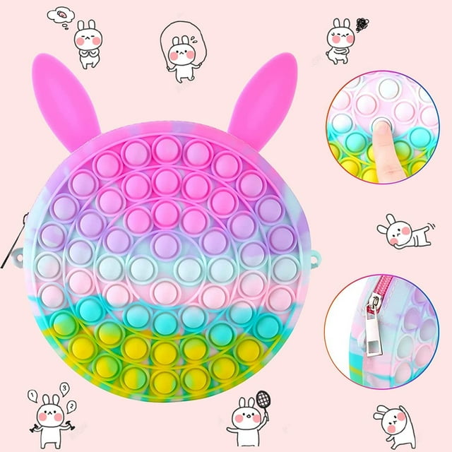 Monedero Fidget Toy HUOGUO Pop it Monedero Rainbow Simple Pop