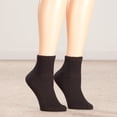 thumbnail image 2 of Silver StepsTM Quarter Cut Diabetic Socks, 3 Pair, Black, Large, 2 of 6