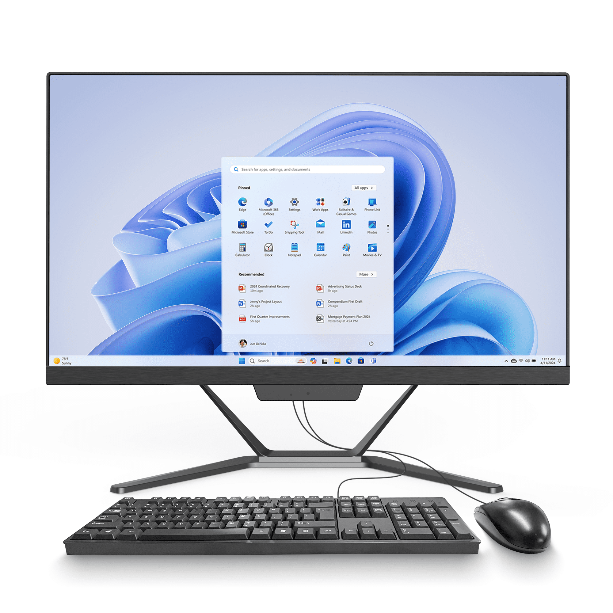 PTZZHEDM 21.5" All-in-One Business Desktop Computer, Intel i7-3610QM, 16Gb Ram, 256Gb Ssd, Win10 Pro, Mouse, Keyboard, Wi-Fi, Bluetooth