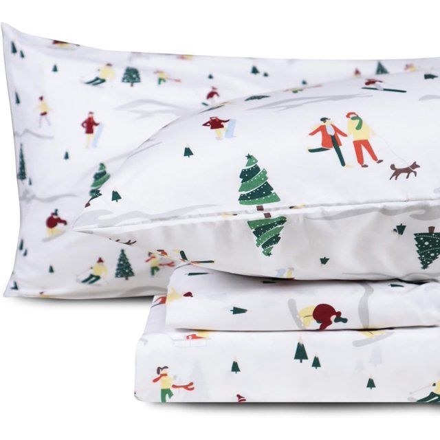 PC Deep Pocket Queen Sheet Set Fit Breathable Microfiber Soft Queen Size Sheet Set Hotel Style Bed Sheet Set for Women Men Flower