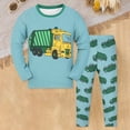 thumbnail image 2 of NOLDARES Baby Clothes Boy Toddler Fall Winter Outfit Cartoon Graphic Print Sweatshirt + Pants Set(Mint Green,7-8 Y), 2 of 5
