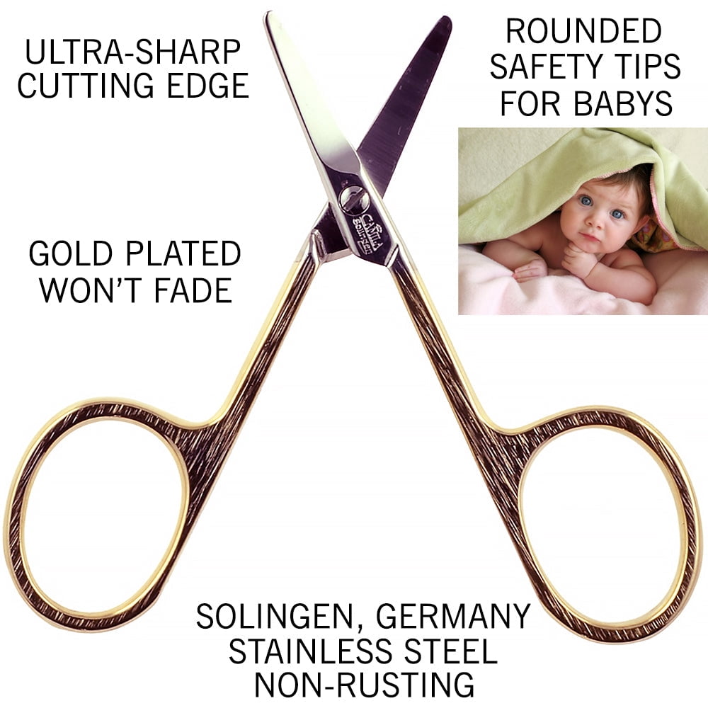 3" Gold Plated Rounded Tip Baby Scissors