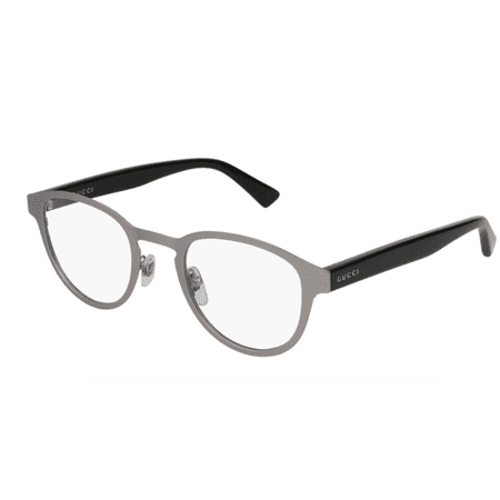 Gucci GG0161O 001 Eyeglasses Matte Silver Black Frame 48mm