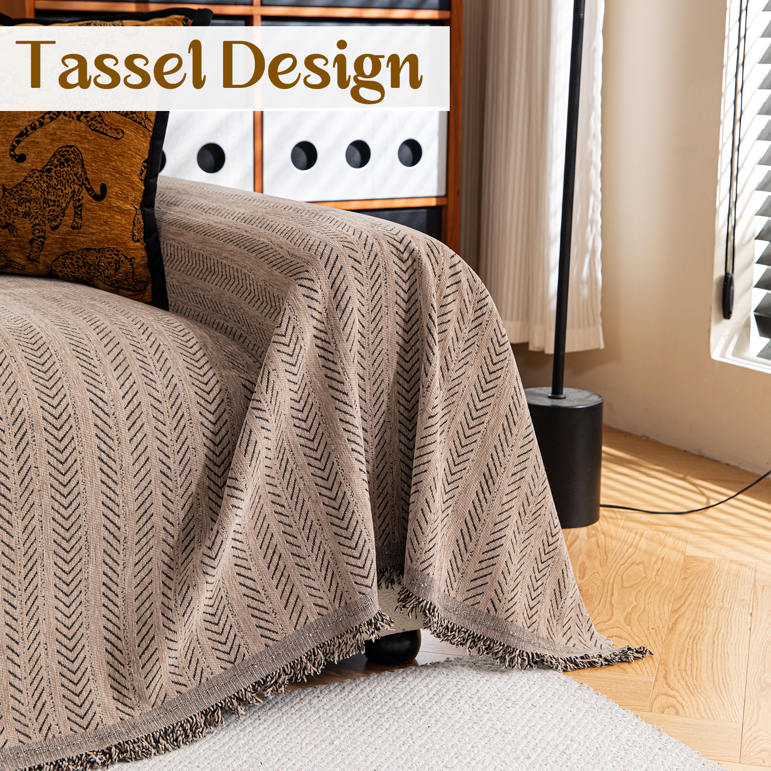 Jessy Home Sofa Cover Slipcover Couch Cover Protector Durable Multi-Function Furniture Cover for Dogs Cats Home Decor 71"x 118"Brown