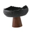 thumbnail image 5 of deevoka Ceramic Dessert Plate Serving Bowl Irregular Decorative Japanese Appetizer Plate Black, 5 of 9