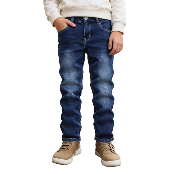 Tiijoy Big Boys Lined Jeans Casual Skinny Fit Stretch Denim Pants, Sizes 7-16