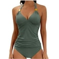thumbnail image 1 of XMMSWDLA Womens 2 Piece Swimsuits Women'S Split High Waisted Solid Color Swimsuit Conservative and Fashionable Bikini Swimsuit Womens Tankini Bathing Suits, 1 of 7