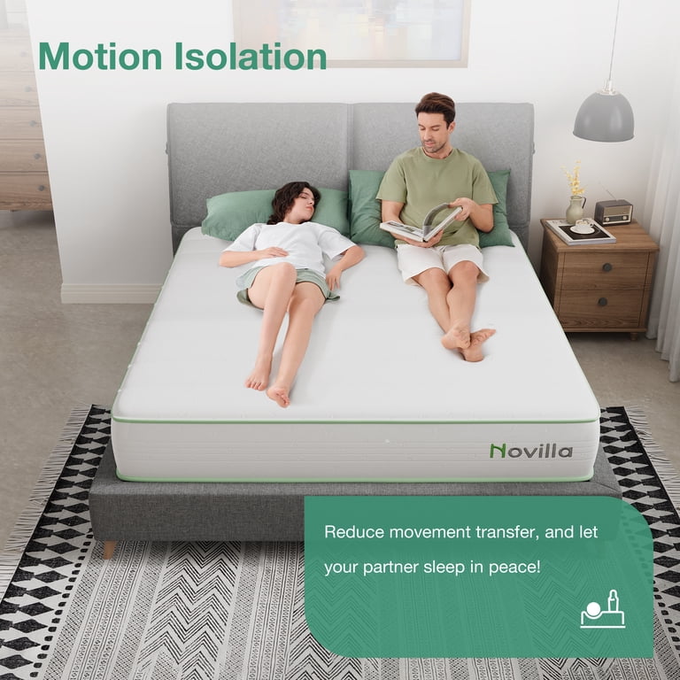 Novilla Snowfall 6 inch Queen Size Mattress in a Box, Hybrid