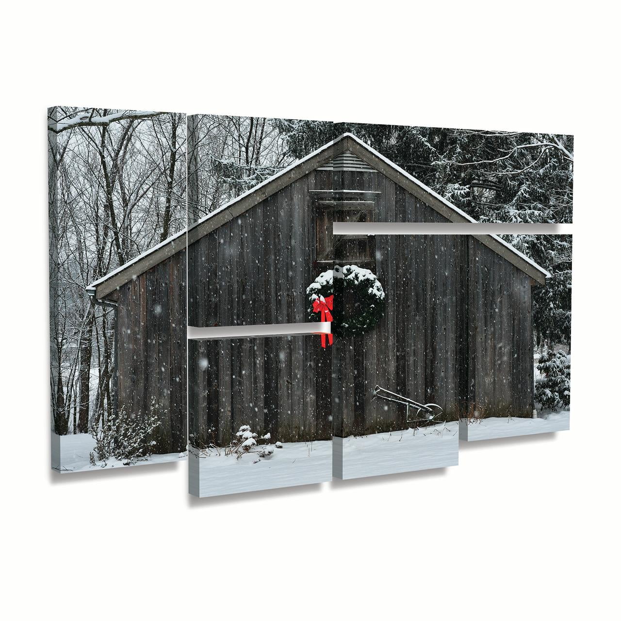 Trademark Fine Art 'Christmas Barn in the Snow' Canvas Art by Kurt Shaffer