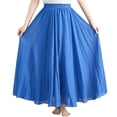 thumbnail image 1 of Falda larga de corte A de color liso para mujer - Falda media con cintura elástica, 95 cm de largo, mezcla de poliéster, tallas reales - S-XXL, 1 of 7
