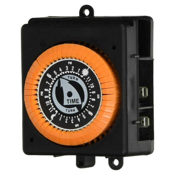 Time Clock Timer, Panel Mount 24 Hour 120V SPST 20A, Mechanical Timer Switch, Programmable Timer for Lighting, Appliances, Equipment Control, Indoor Use