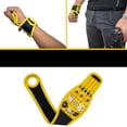 thumbnail image 4 of Cinturón de herramientas de magnética con 9 imanes para sujetar tornillos / / , regalos para él / hombres / padre / papá, etc. Amarillo Baoblaze Pulsera portátil, 4 of 8